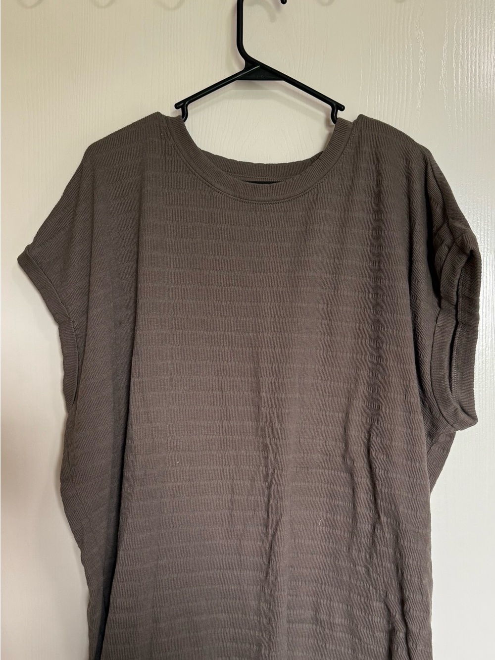 Maurices Brown Short Sleeve Textured Knit Top